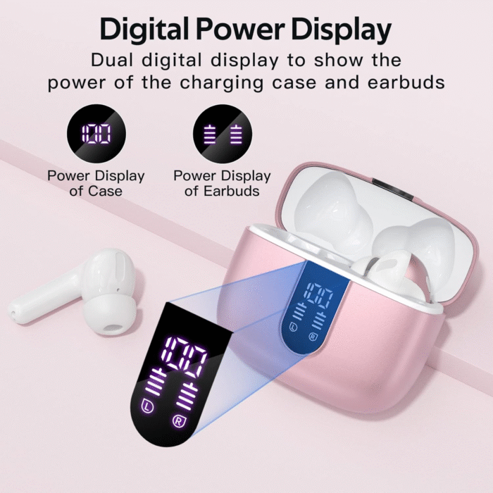 TAGRY X08 True Wireless Earbuds – 60H Playtime, LED Display, Wireless Charging - Image 2