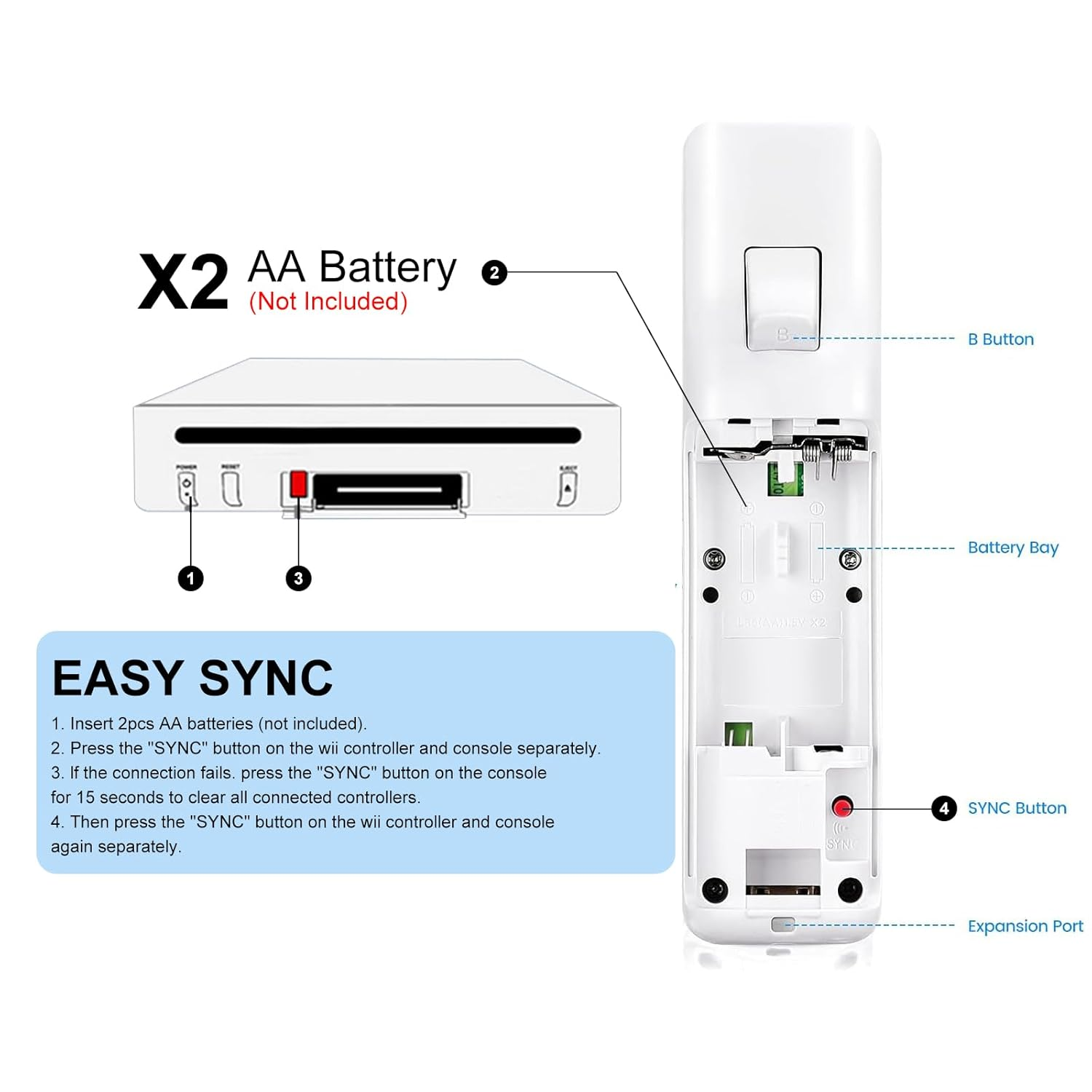 Wii Remote & Nunchuck Controller for Nintendo Wii/Wii U | Motion Sensing + Case - Image 4