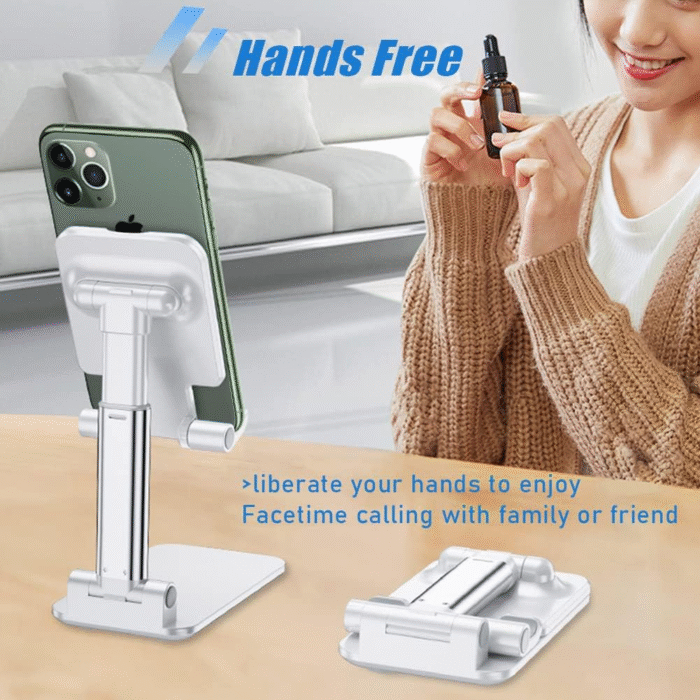 Adjustable Foldable Phone Stand – Height & Angle Adjustable Desk Holder. - Image 5