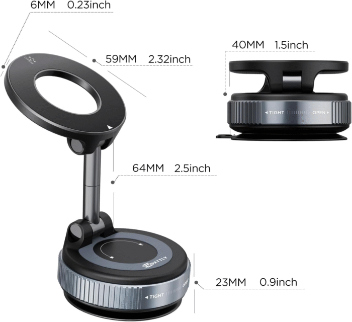 Vacuum Magnetic Phone Holder 2026 – Suction Cup Mount with Nano Gel Pads & 360° Rotation - Image 9