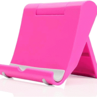 Foldable Cell Phone Stand for Desk – Adjustable Tablet & Phone Holder (Pink)