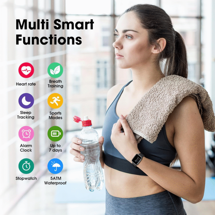 Smart Fitness Tracker Watch 5ATM Waterproof Heart Rate & Sleep Monitor with Pedometer - Image 3