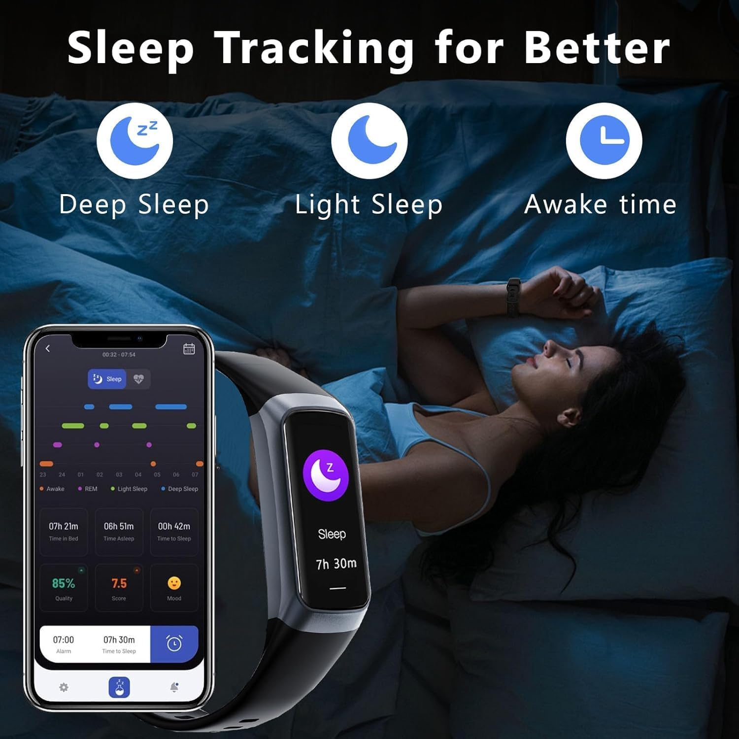 Smart Fitness Tracker Watch 1.1" AMOLED Screen IP68 Waterproof - Image 4