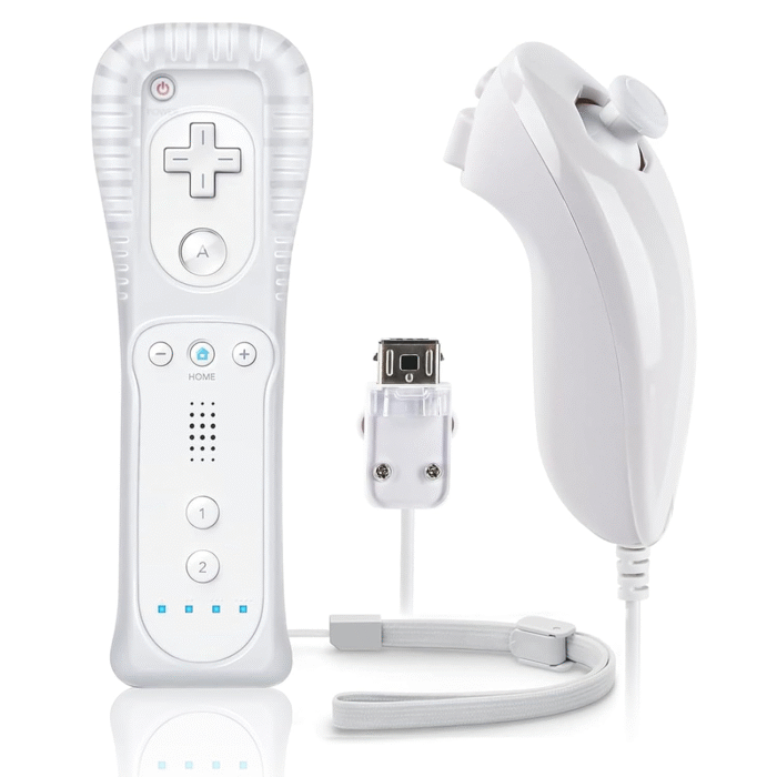 Wii Remote & Nunchuck Controller for Nintendo Wii/Wii U | Motion Sensing + Case