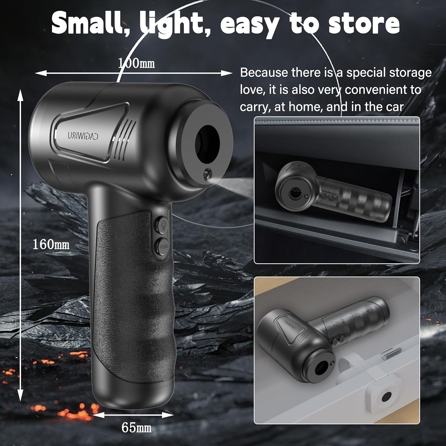 Cordless Electric Air Duster – 3-Speed USB Keyboard & PC Cleaner with LED Light - Image 6