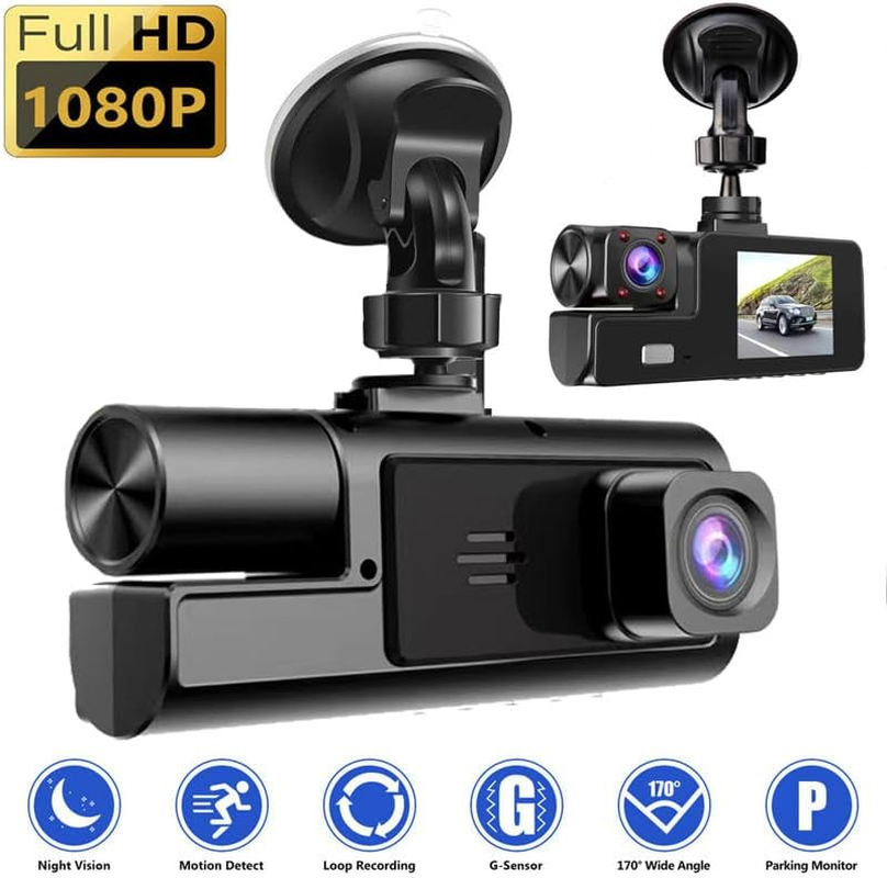 1080P Dual Dash Cam Front & Inside Car Camera 170° Night Vision G-Sensor - Image 2