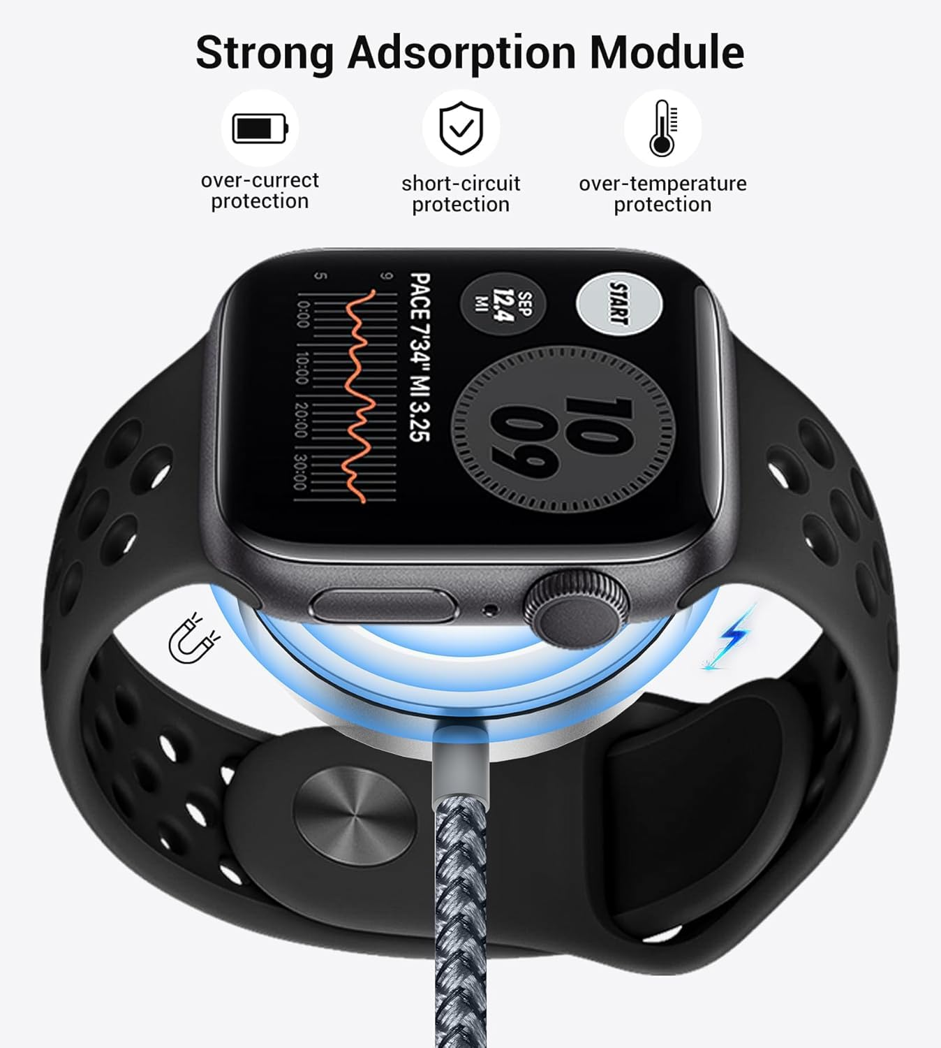 3-in-2 Multi Charging Cable – USB-C & Lightning for iPhone & Apple Watch, 4FT Travel & Camping Essential - Image 6