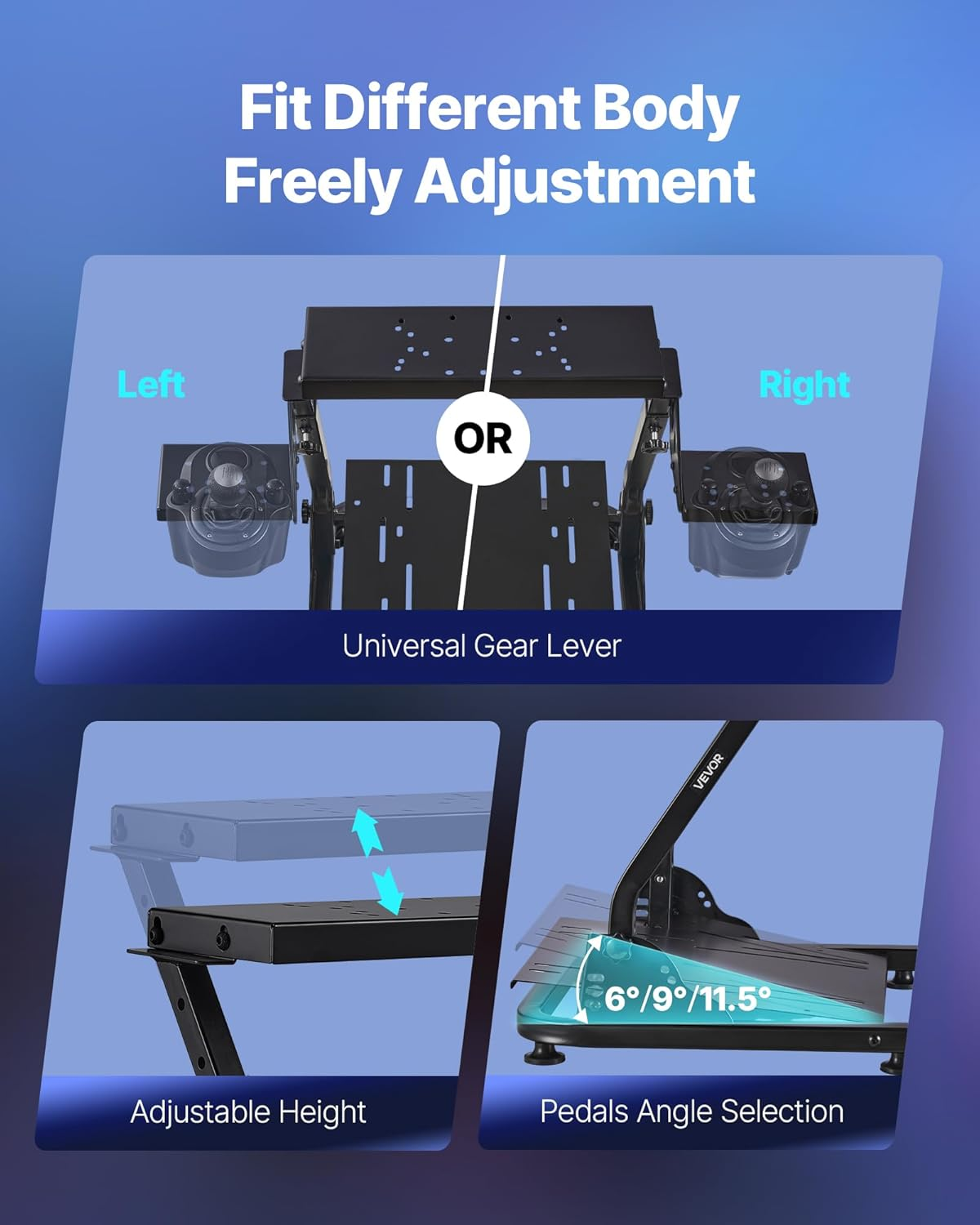 Racing Wheel Stand | Foldable Adjustable Simulator for Logitech & Thrustmaster - Image 4