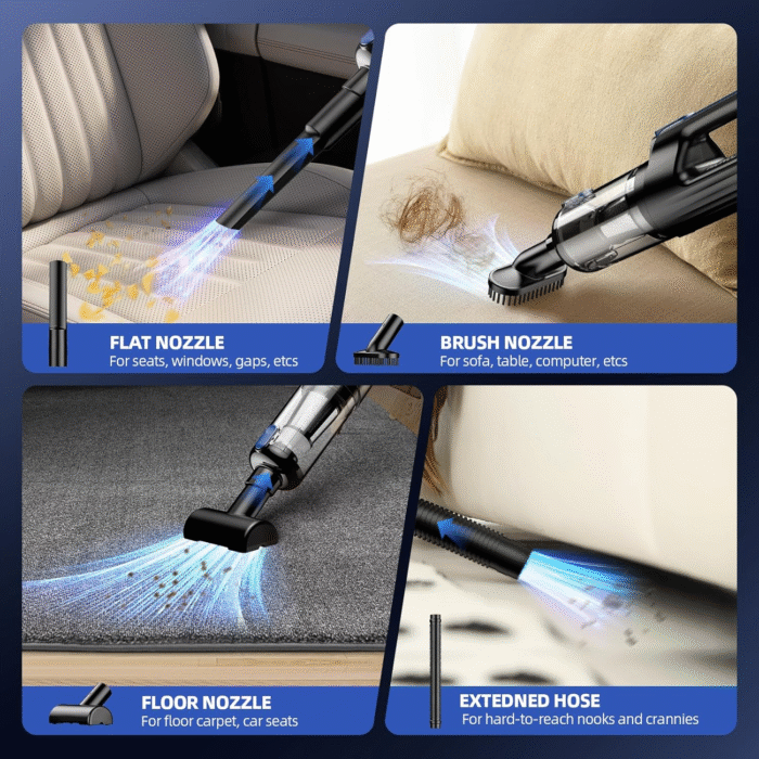 Cordless Car Vacuum & Air Duster 18000Pa Handheld 130W Brushless 7800mAh - Image 4