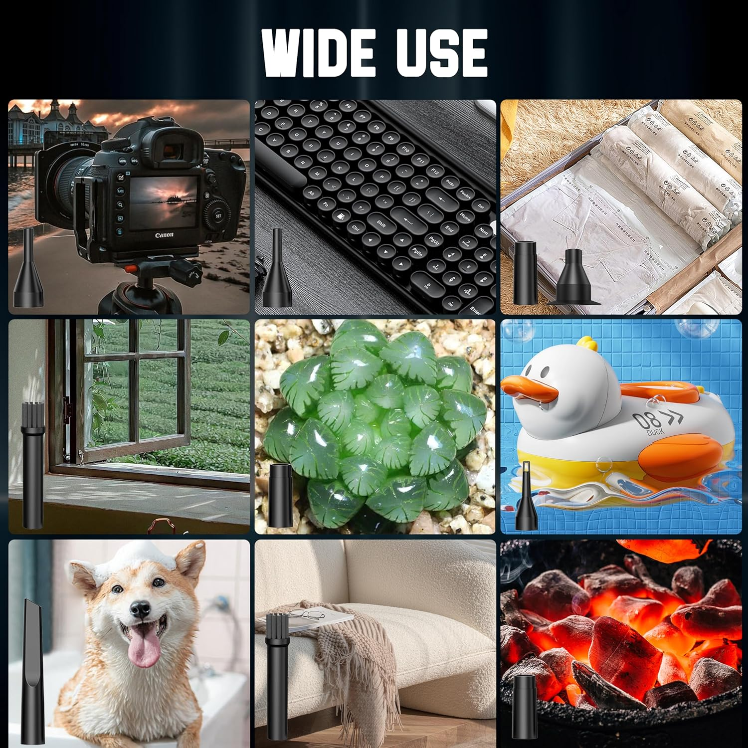 Cordless Electric Air Duster – 3-Speed USB Keyboard & PC Cleaner with LED Light - Image 7