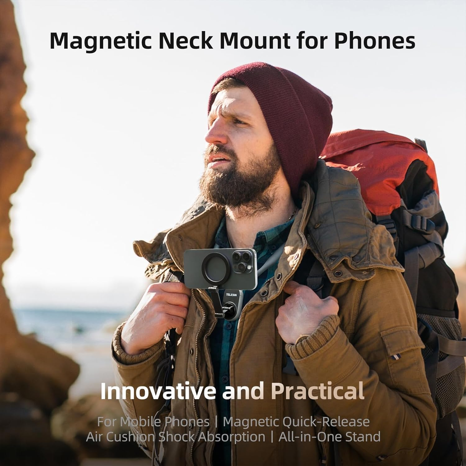 Magnetic Neck Mount for Phones – POV/Vlog Hands-Free Mount for iPhone & Android - Image 4