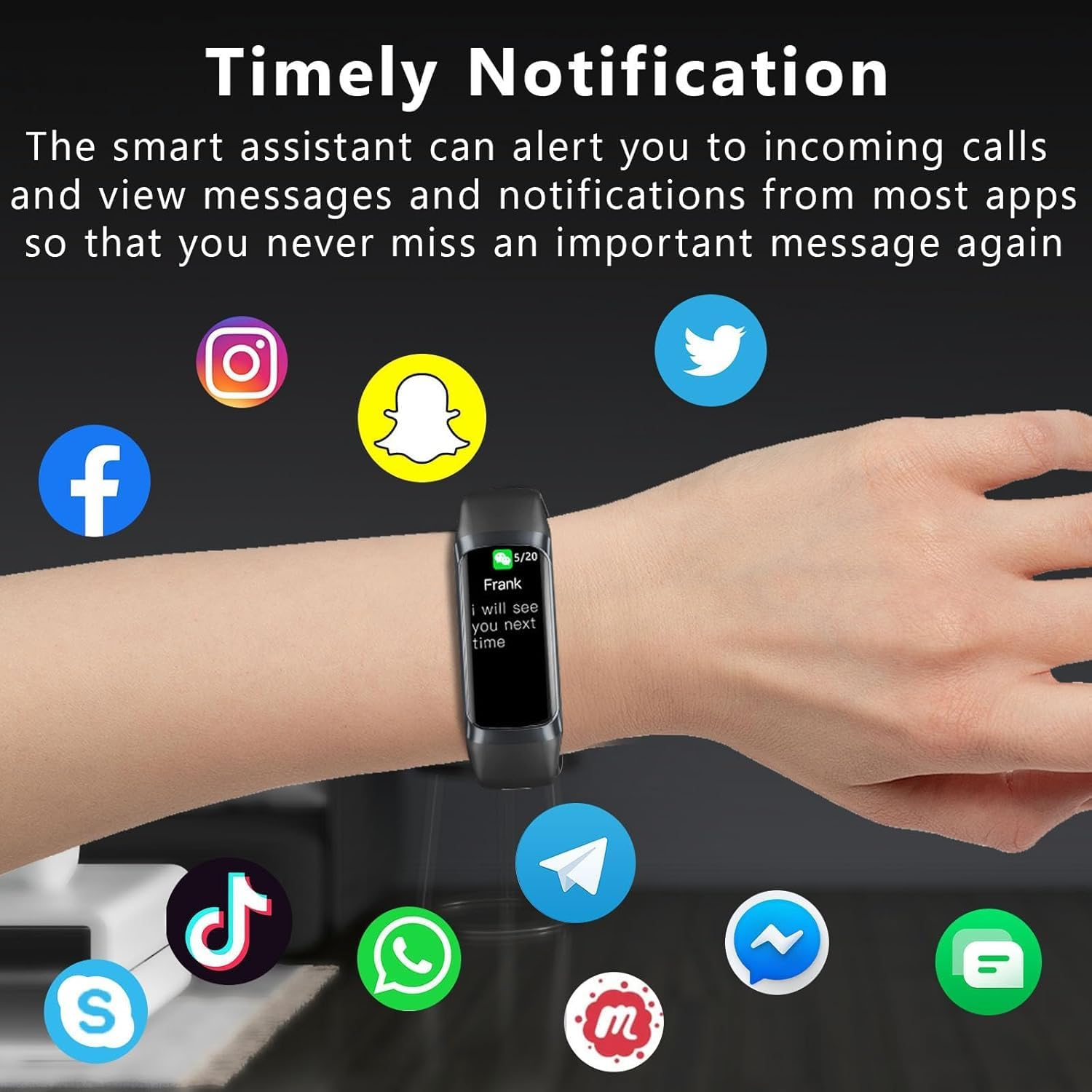 Smart Fitness Tracker Watch 1.1" AMOLED Screen IP68 Waterproof - Image 5