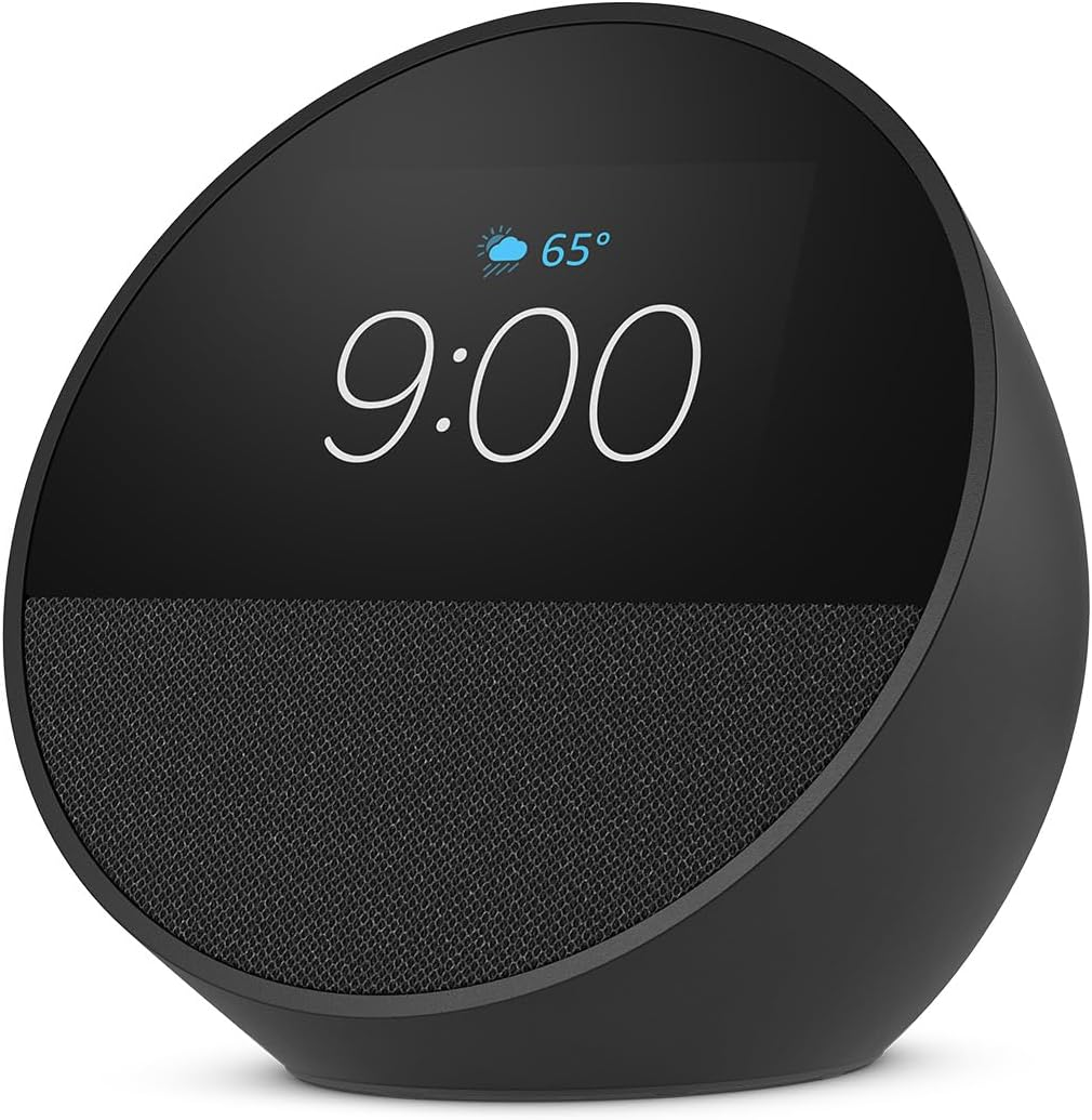 Echo Spot Smart Alarm Clock with Alexa – Nightstand & Home Hub, Black - Image 2