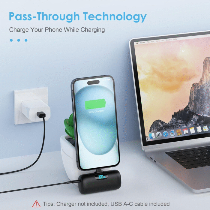 [2-Pack] Mini 5000mAh USB-C Power Bank with LCD - Image 3