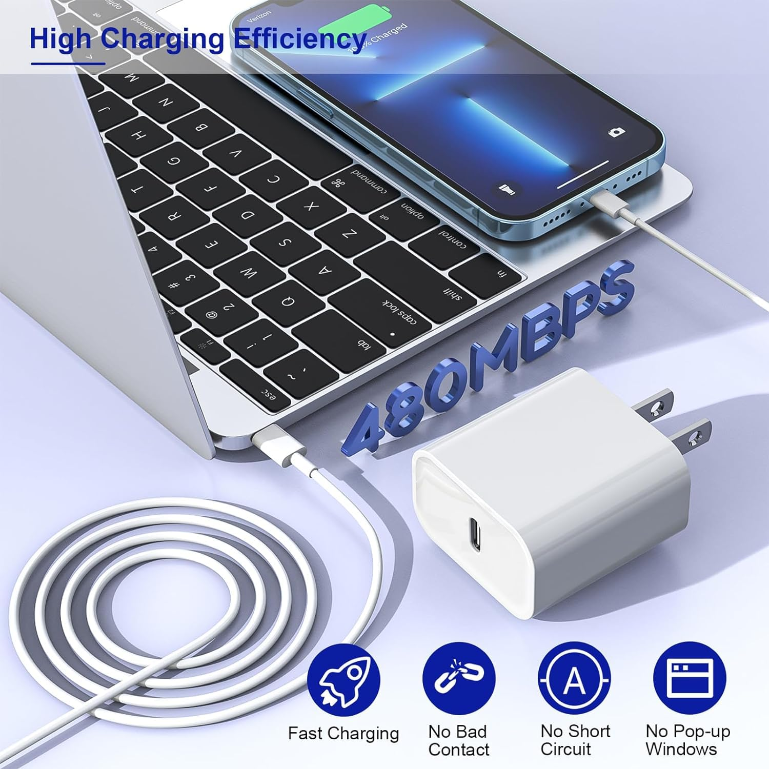 3-Pack 20W USB-C Fast Charger with 10FT Lightning Cable – iPhone Compatible - Image 5
