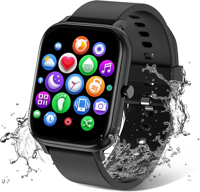 Smart Watch for Men & Women | 1.83" Full Touch Screen | Bluetooth Fitness Tracker with Heart Rate & Sleep Monitor | IP68 Waterproof Smartwatch