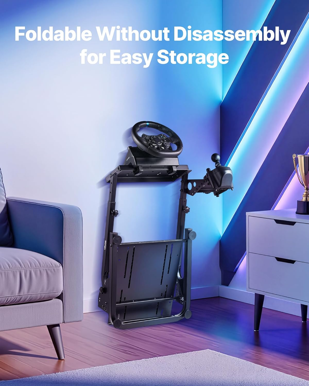 Racing Wheel Stand | Foldable Adjustable Simulator for Logitech & Thrustmaster - Image 6