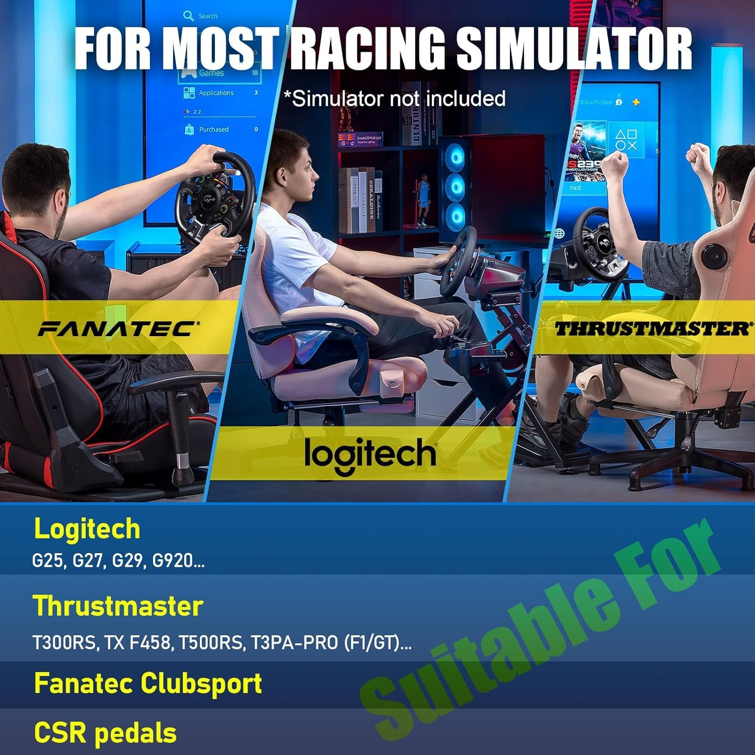 Foldable Sim Racing Wheel Stand for Logitech & Thrustmaster | Adjustable Cockpit - Image 2
