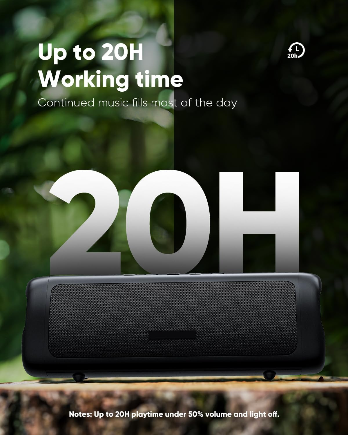Bluetooth Speaker – Waterproof, Deep Bass, 20H Playtime, TWS Pairing, LED Lights - Image 4