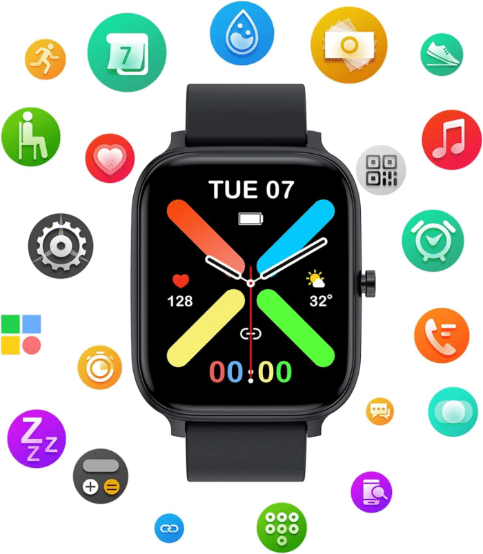 Smart Watch for Men & Women | 1.83" Full Touch Screen | Bluetooth Fitness Tracker with Heart Rate & Sleep Monitor | IP68 Waterproof Smartwatch - Image 8