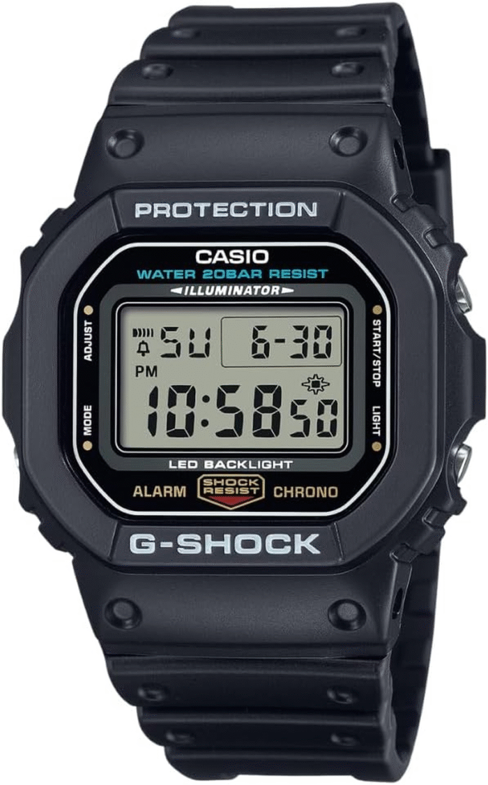 Casio G-Shock DW5600UE-1V Men’s Watch – Shock Resistant, 200M Water Resistant, Resin Band, Stopwatch, Alarm, Backlight