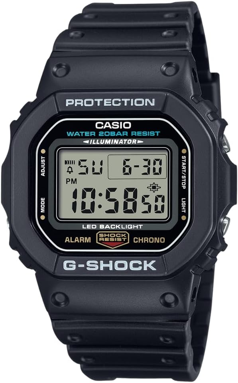 Casio G-Shock DW5600UE-1V Men’s Watch – Shock Resistant, 200M Water Resistant, Resin Band, Stopwatch, Alarm, Backlight
