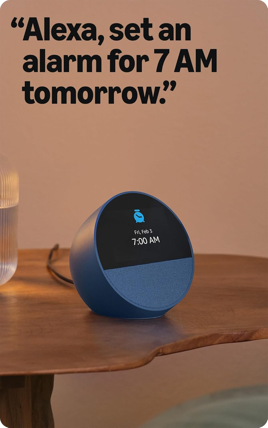 Echo Spot Smart Alarm Clock with Alexa – Nightstand & Home Hub, Black - Image 6