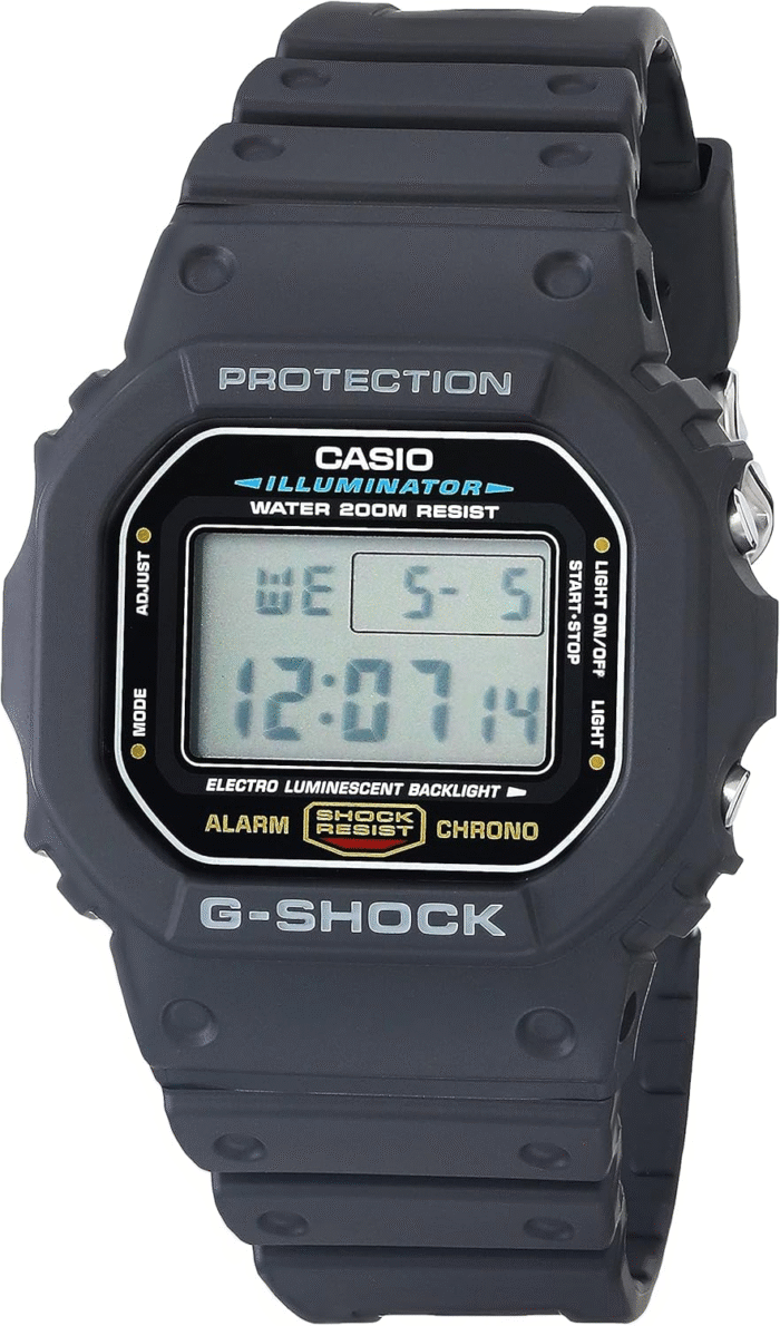 Casio G-Shock DW5600UE-1V Men’s Watch – Shock Resistant, 200M Water Resistant, Resin Band, Stopwatch, Alarm, Backlight - Image 3