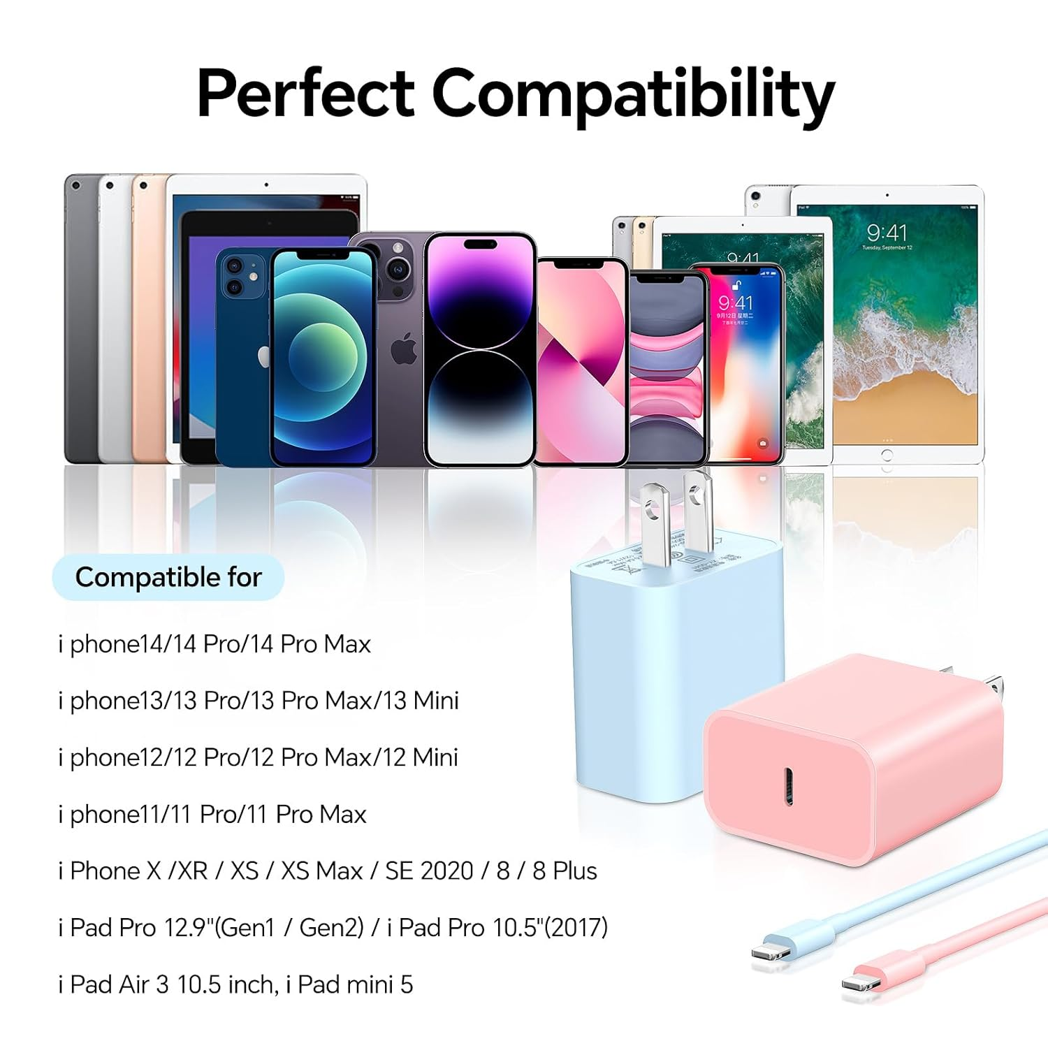 3-Pack 20W USB-C Fast Charger with 10FT Lightning Cable – iPhone Compatible - Image 7