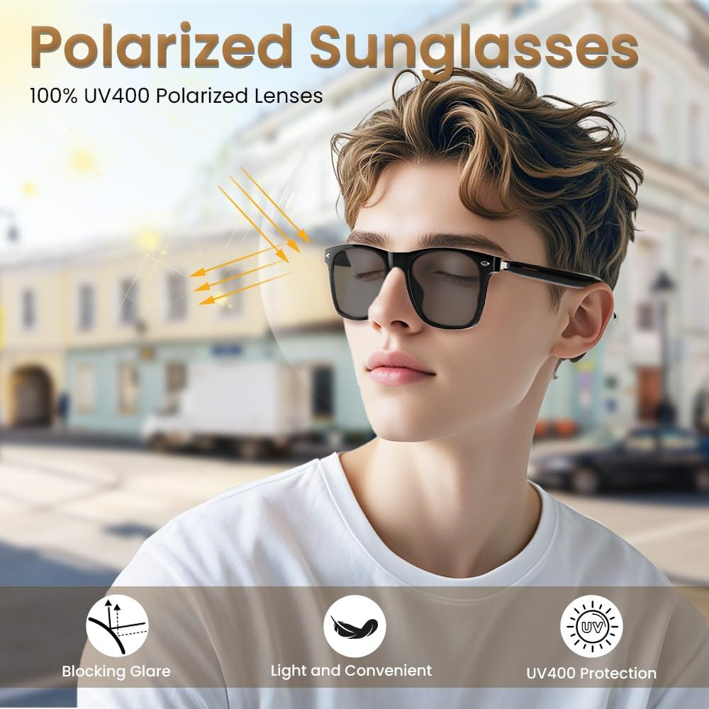Bluetooth Smart Audio Glasses Polarized Open-Ear UV400 Mic Voice Control Unisex - Image 5