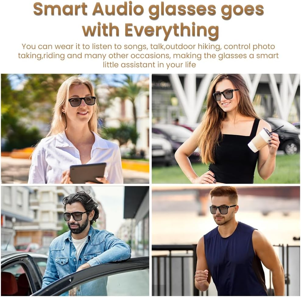 Bluetooth Smart Audio Glasses Polarized Open-Ear UV400 Mic Voice Control Unisex - Image 7