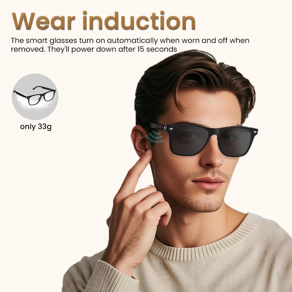 Bluetooth Smart Audio Glasses Polarized Open-Ear UV400 Mic Voice Control Unisex - Image 6